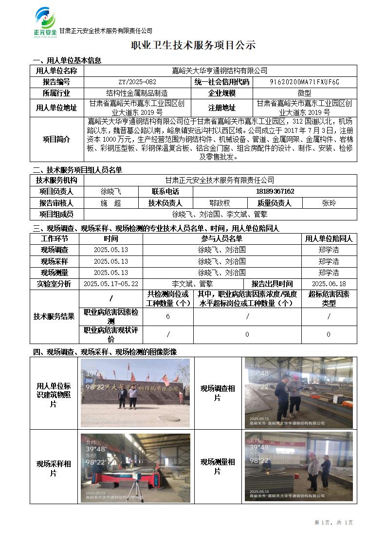 嘉峪关大华亨通钢结构有限公司职业病危害因素检测_01.jpg